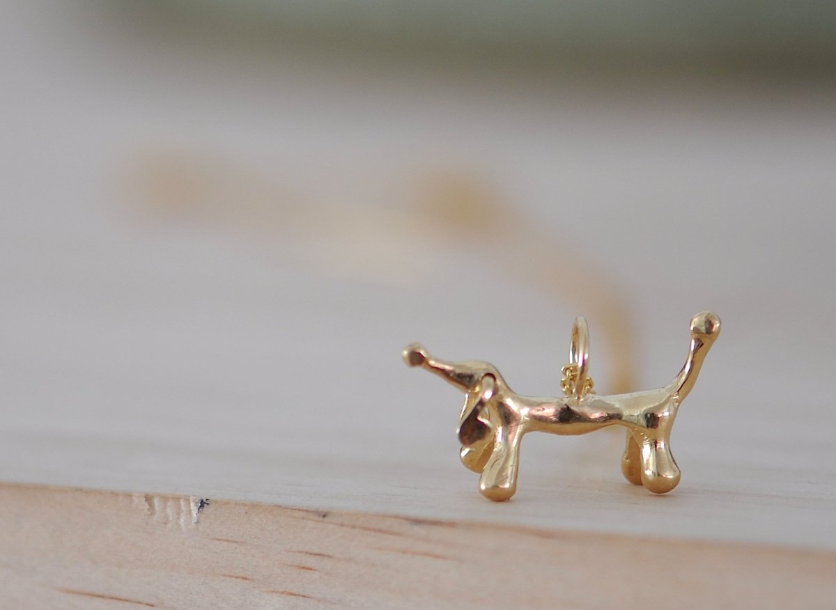 14k Gold Dachshund Necklace — Handmade Dachshund Charm Pendant | Dog Mom Gift - The Jewels You love