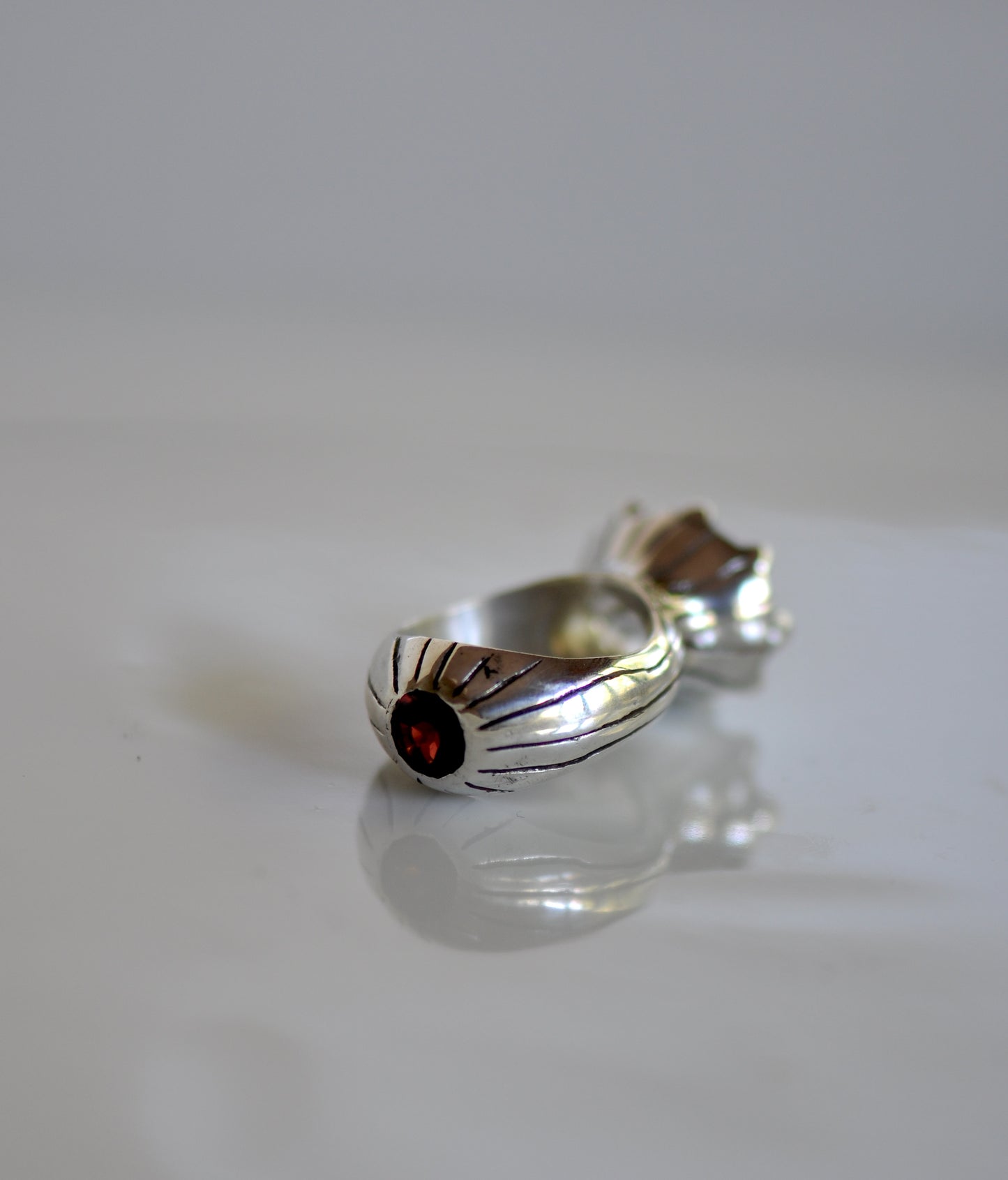 Artistic Jewelry, Statement Silver dendrite Quartz ring