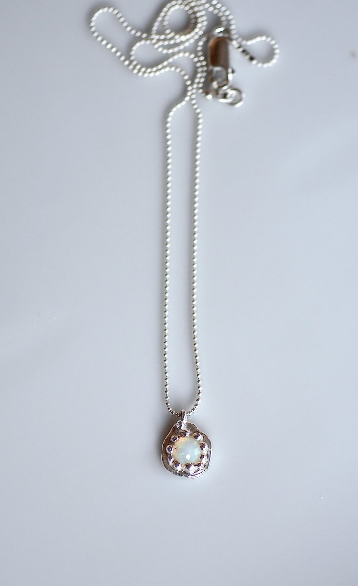 Australian Opal Necklace & Earrings Set — Dainty Wildflower Silver Jewelry | Handmade Bridal - The Jewels You love