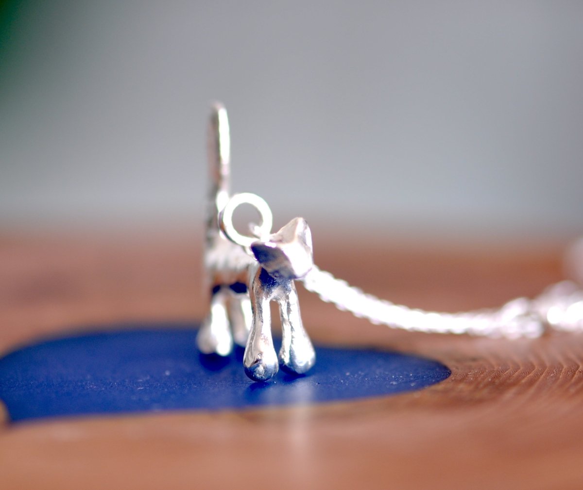 Sterling Silver Cat Charm Necklace — Handmade Cat Pendant | Gift for Cat Lovers - The Jewels You love