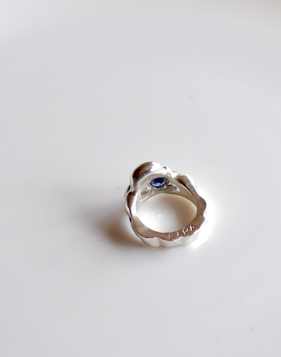 Sterling Silver Cloud Ring — Tanzanite, Aquamarine & Ruby Gemstone Ring | Handmade Statement Ring - The Jewels You love