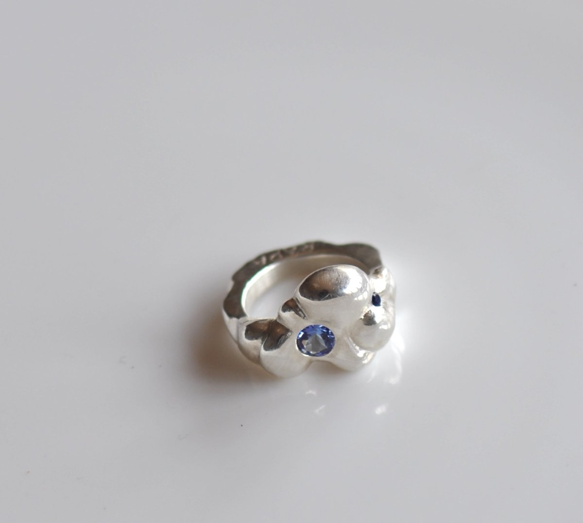 Sterling Silver Cloud Ring — Tanzanite, Aquamarine & Ruby Gemstone Ring | Handmade Statement Ring - The Jewels You love