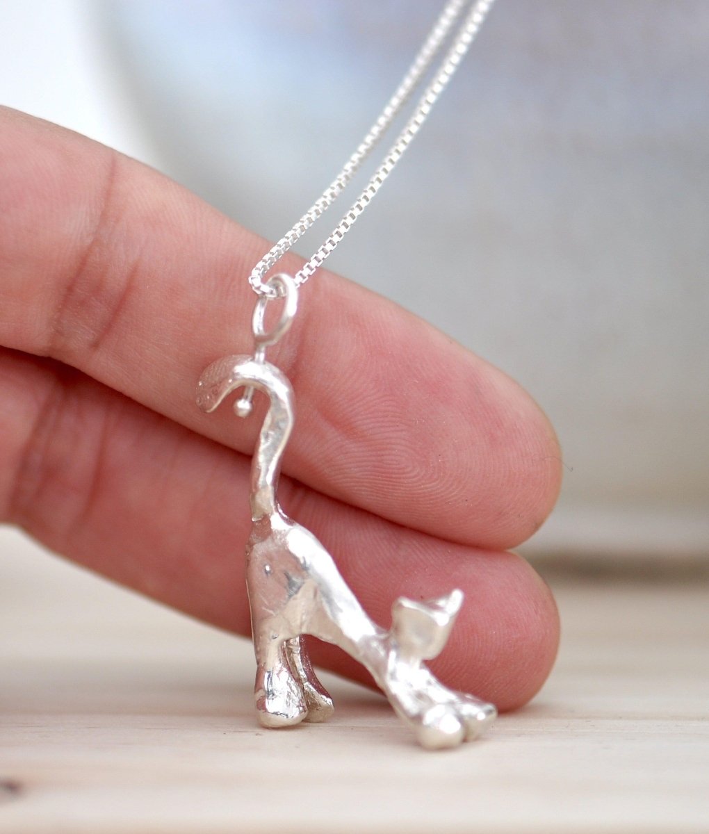 Yoga Cat Necklace | Handmade Sterling Silver Jewelry by The Jewels You Love
