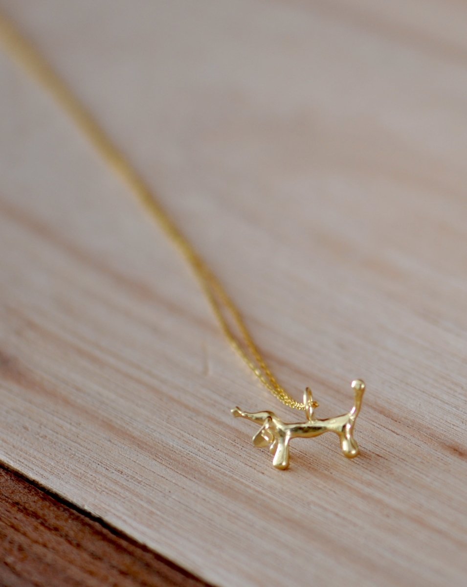 14k Gold Dachshund Necklace — Handmade Dachshund Charm Pendant | Dog Mom Gift - The Jewels You love