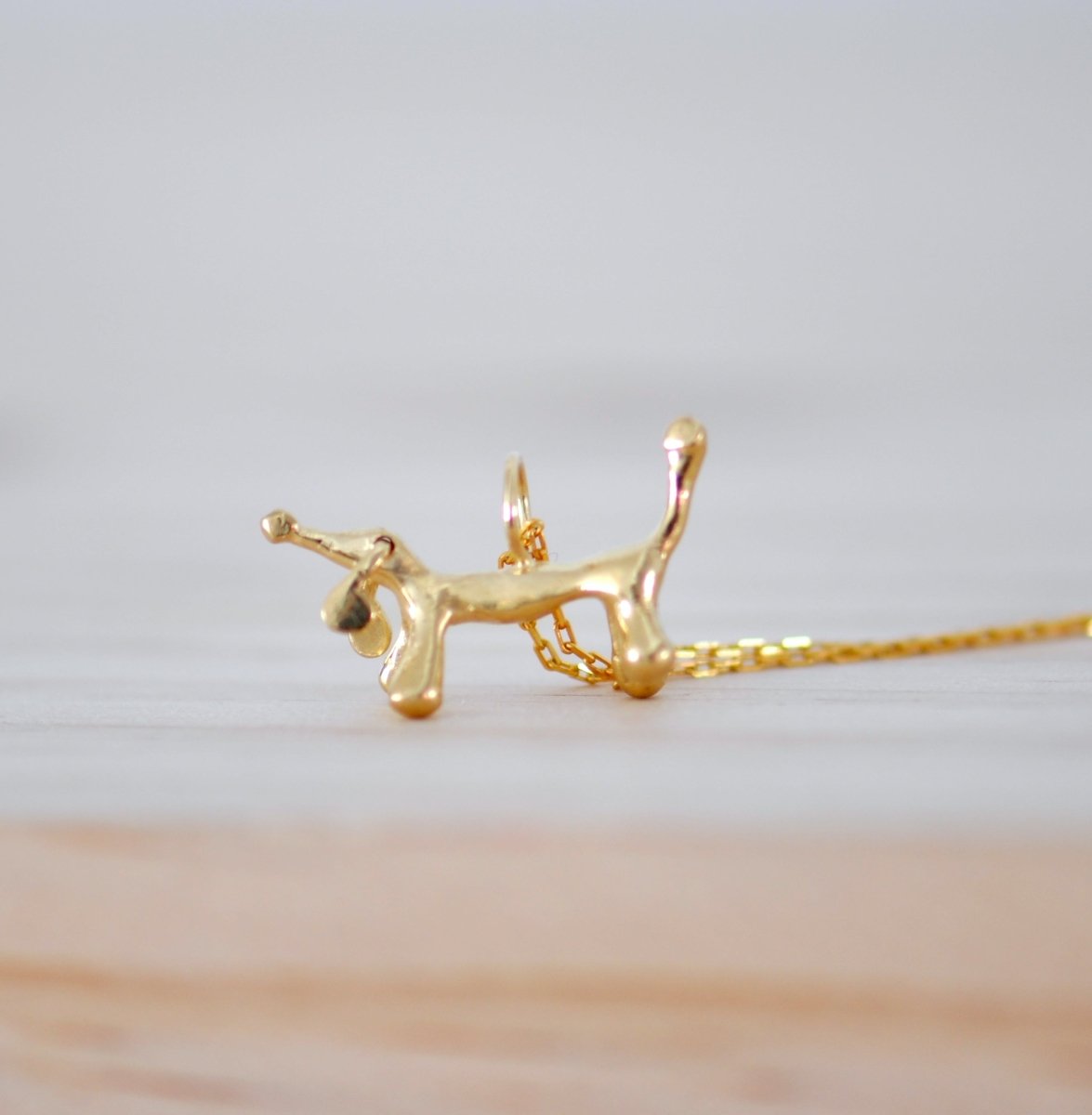 14k Gold Dachshund Necklace — Handmade Dachshund Charm Pendant | Dog Mom Gift - The Jewels You love