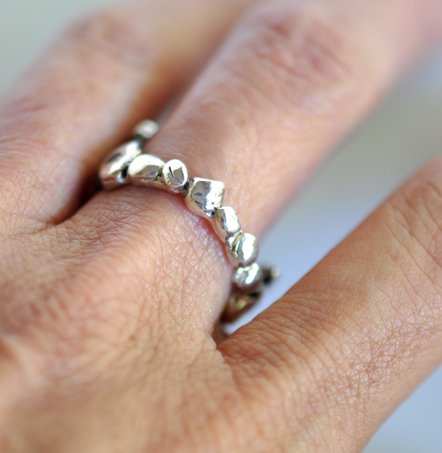 Silver Dog Ring with Gemstones