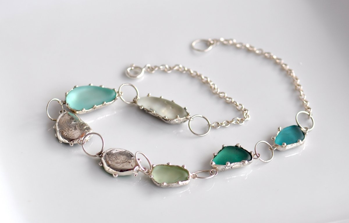 Sea Glass Necklace in Sterling Silver — Handpicked Beach Stone Necklace | One of a Kind - The Jewels You love