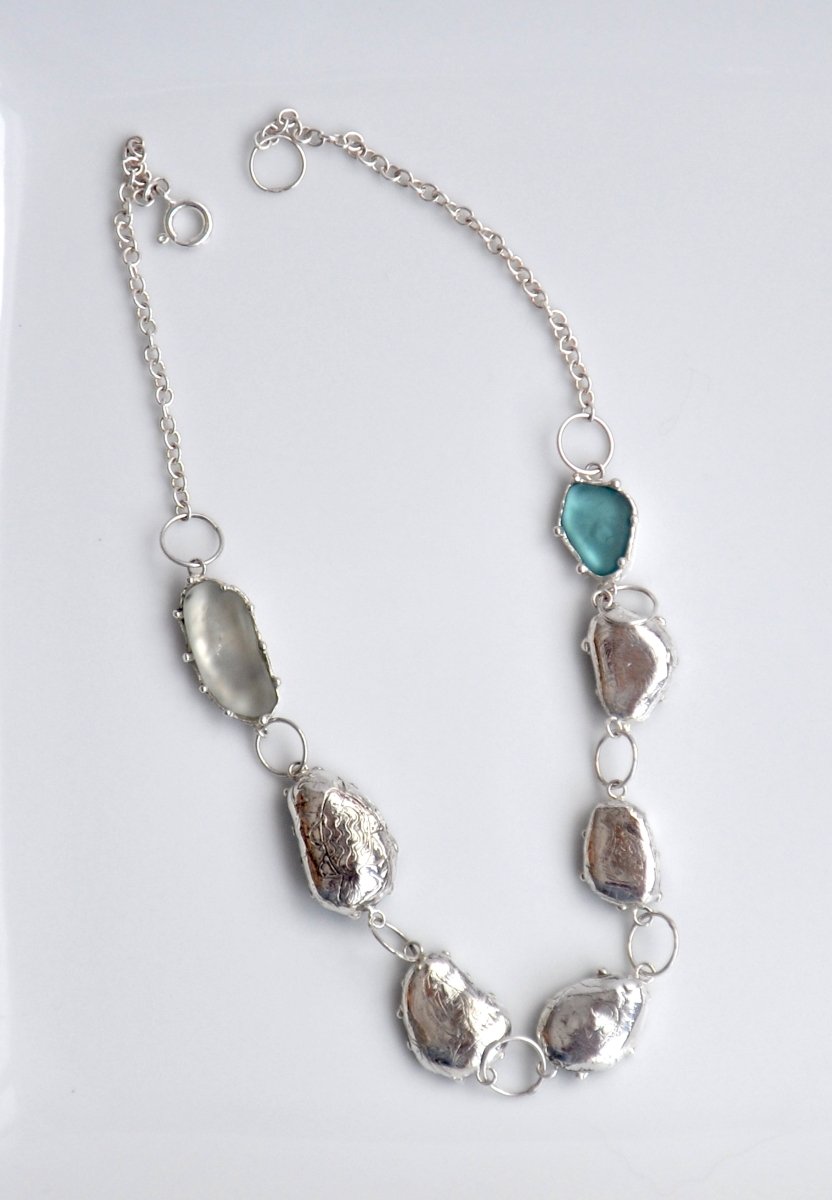 Sea Glass Necklace in Sterling Silver — Handpicked Beach Stone Necklace | One of a Kind - The Jewels You love
