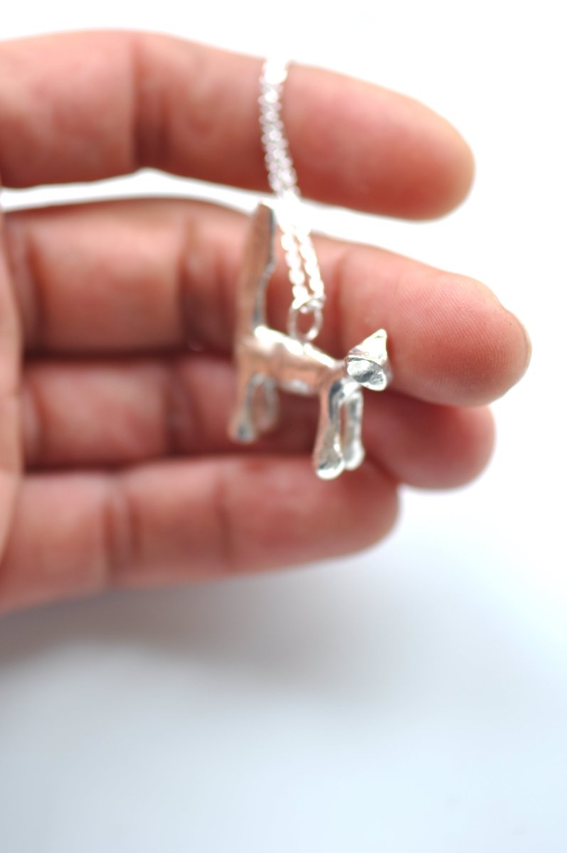 Sterling Silver Cat Charm Necklace — Handmade Cat Pendant | Gift for Cat Lovers - The Jewels You love