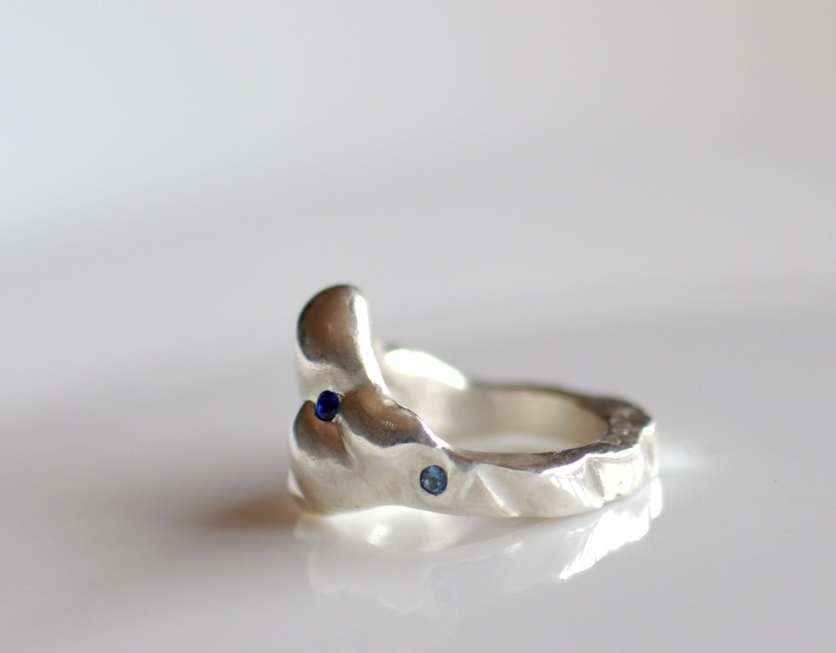 Sterling Silver Cloud Ring — Tanzanite, Aquamarine & Ruby Gemstone Ring | Handmade Statement Ring - The Jewels You love