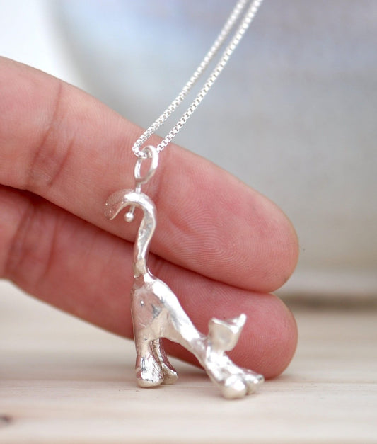 Yoga Cat Necklace | Handmade Sterling Silver Jewelry by The Jewels You Love